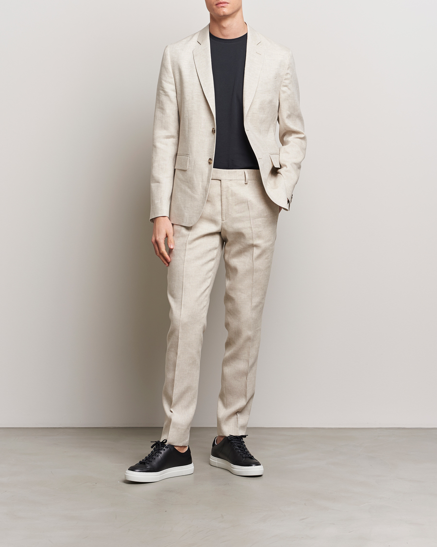Mies | Housut | J.Lindeberg | Grant Super Linen Trousers Moonbeam