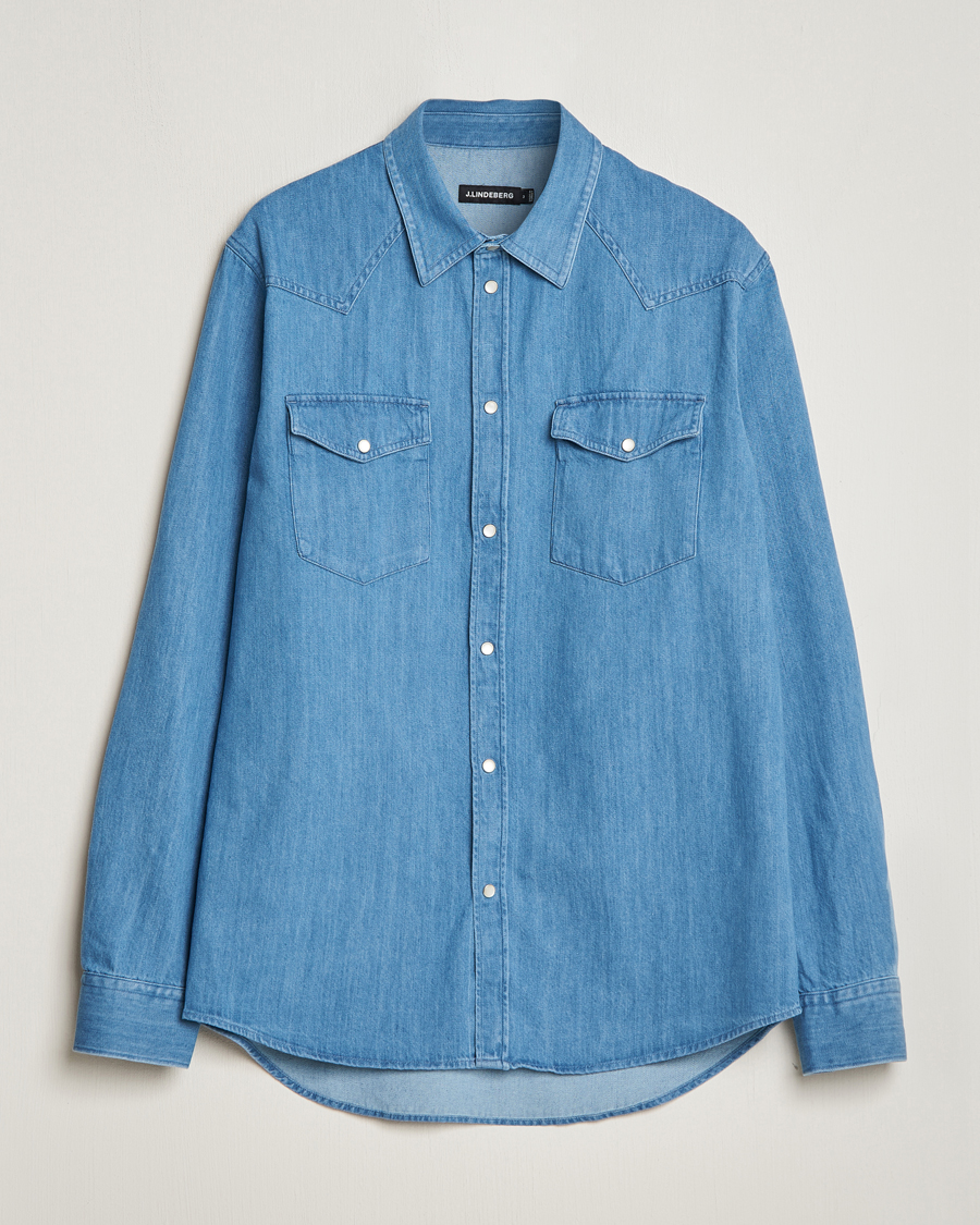 Mies | Kauluspaidat | J.Lindeberg | Carson Denim Shirt Bijou Blue