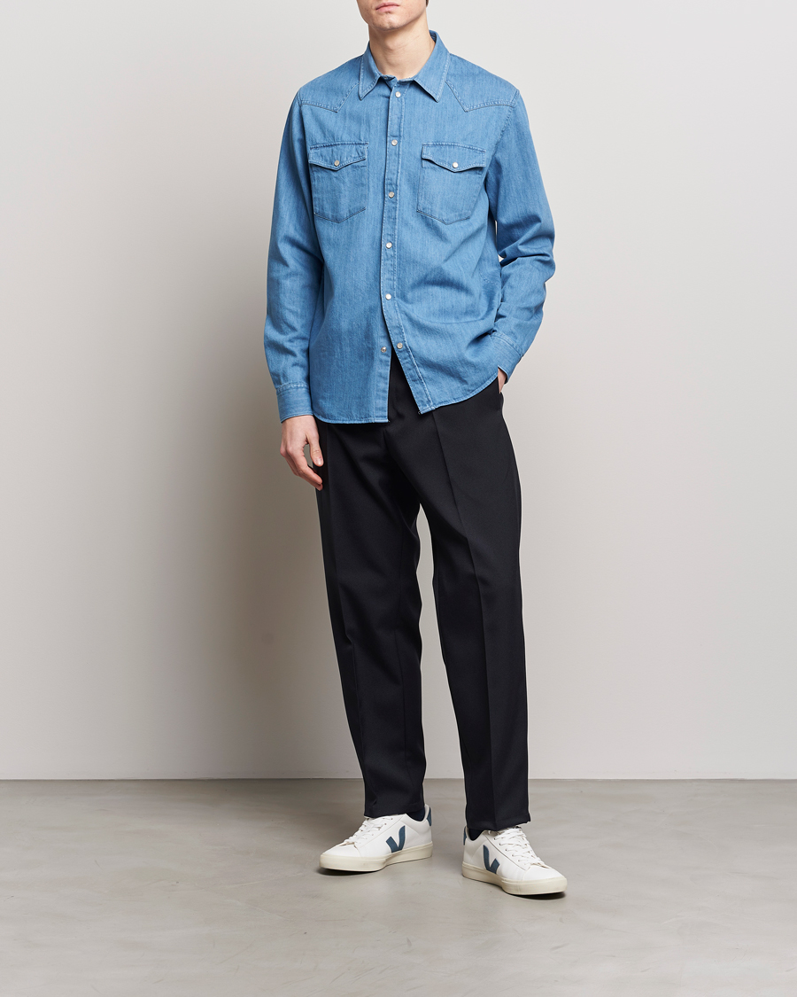 Mies | Kauluspaidat | J.Lindeberg | Carson Denim Shirt Bijou Blue