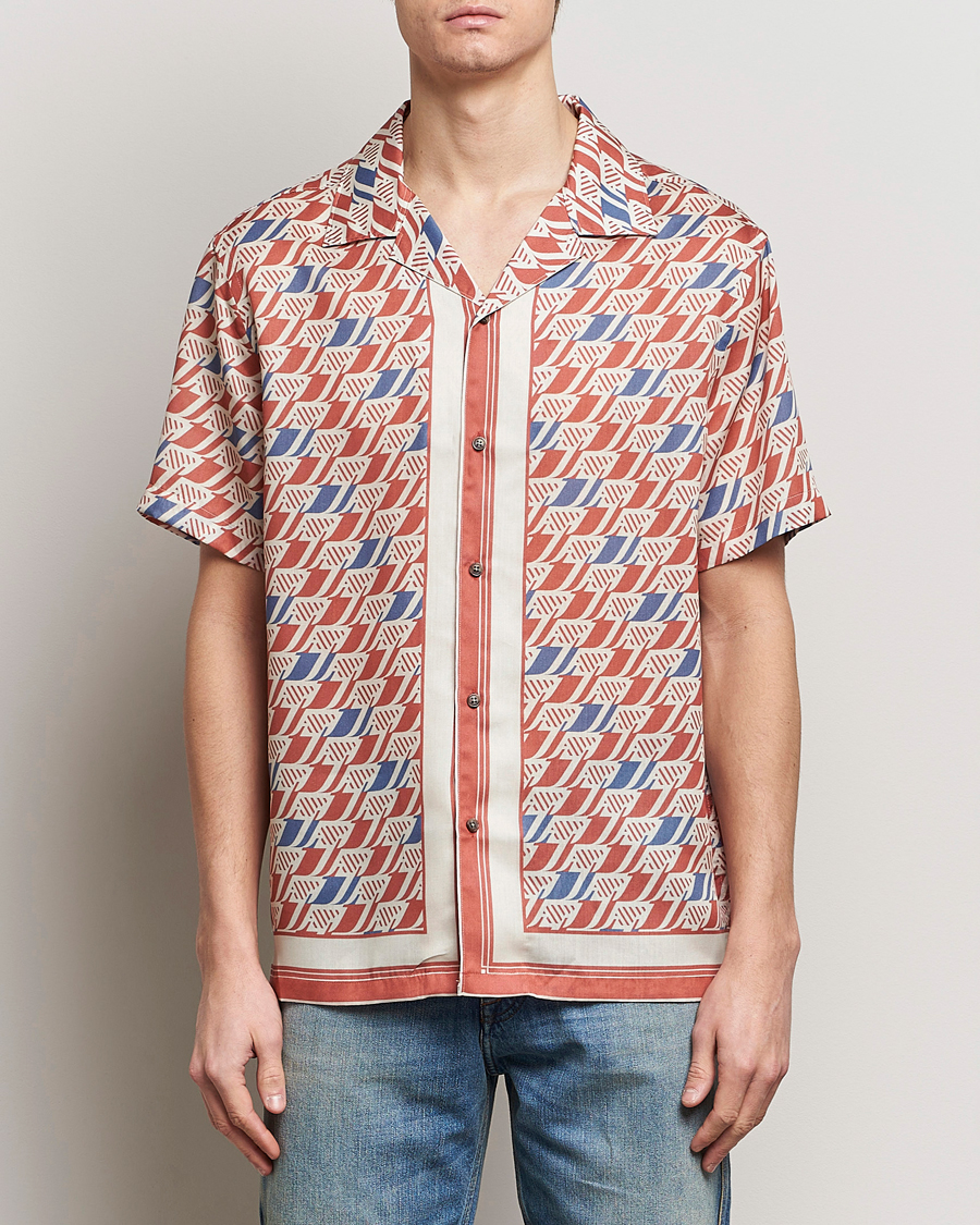Mies | Kauluspaidat | J.Lindeberg | Elio Tencel Moto Print Short Sleeve Shirt Multi