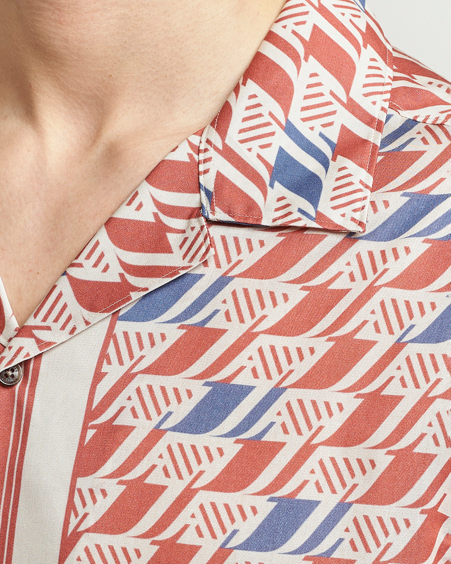 Mies | Kauluspaidat | J.Lindeberg | Elio Tencel Moto Print Short Sleeve Shirt Multi