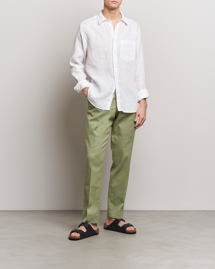 Mies | Kauluspaidat | J.Lindeberg | Regular Fit Clean Linen Shirt White