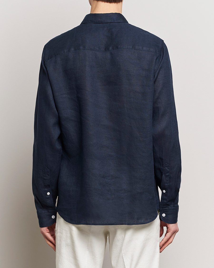Mies | Kauluspaidat | J.Lindeberg | Regular Fit Clean Linen Shirt Navy