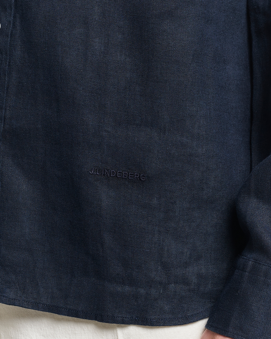 Mies | Kauluspaidat | J.Lindeberg | Regular Fit Clean Linen Shirt Navy