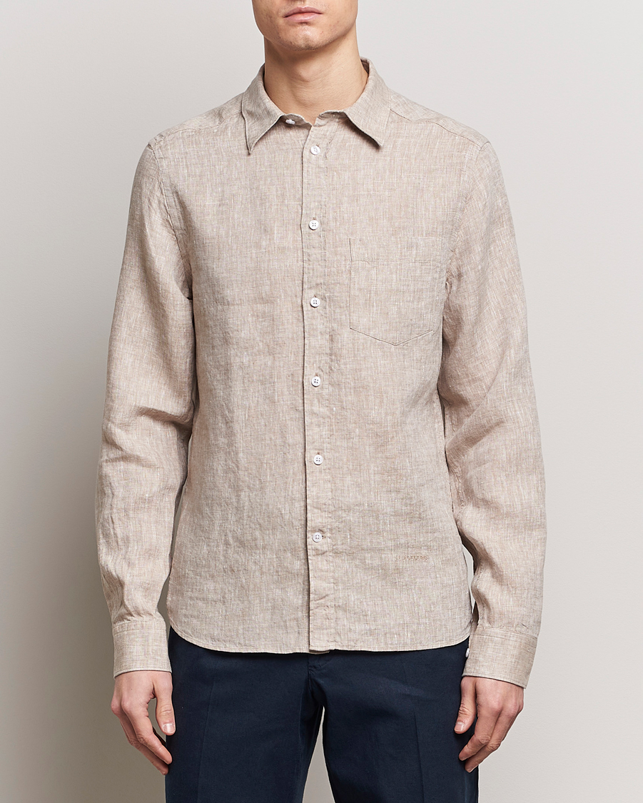 Mies | Pellavapaidat | J.Lindeberg | Slim Fit Linen Melange Shirt Batique Khaki