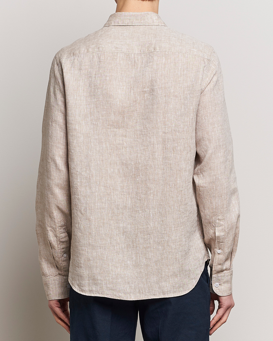 Mies | Kauluspaidat | J.Lindeberg | Slim Fit Linen Melange Shirt Batique Khaki