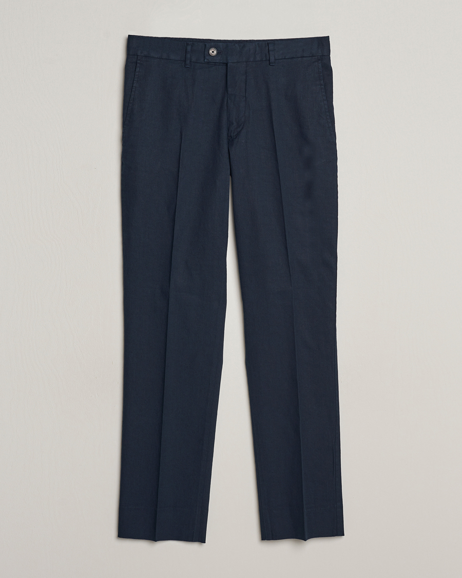 Mies | Housut | J.Lindeberg | Lois Cotton/Linen Stretch Pants Navy