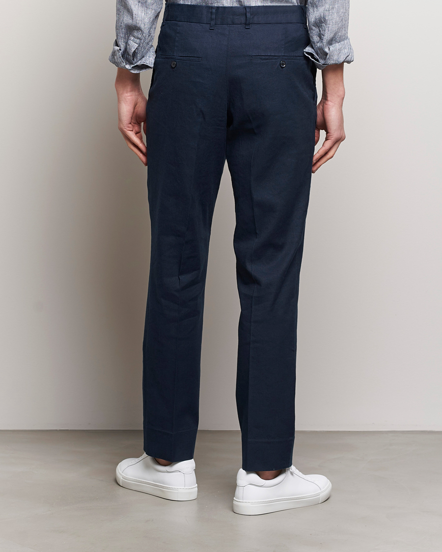 Mies | Housut | J.Lindeberg | Lois Cotton/Linen Stretch Pants Navy