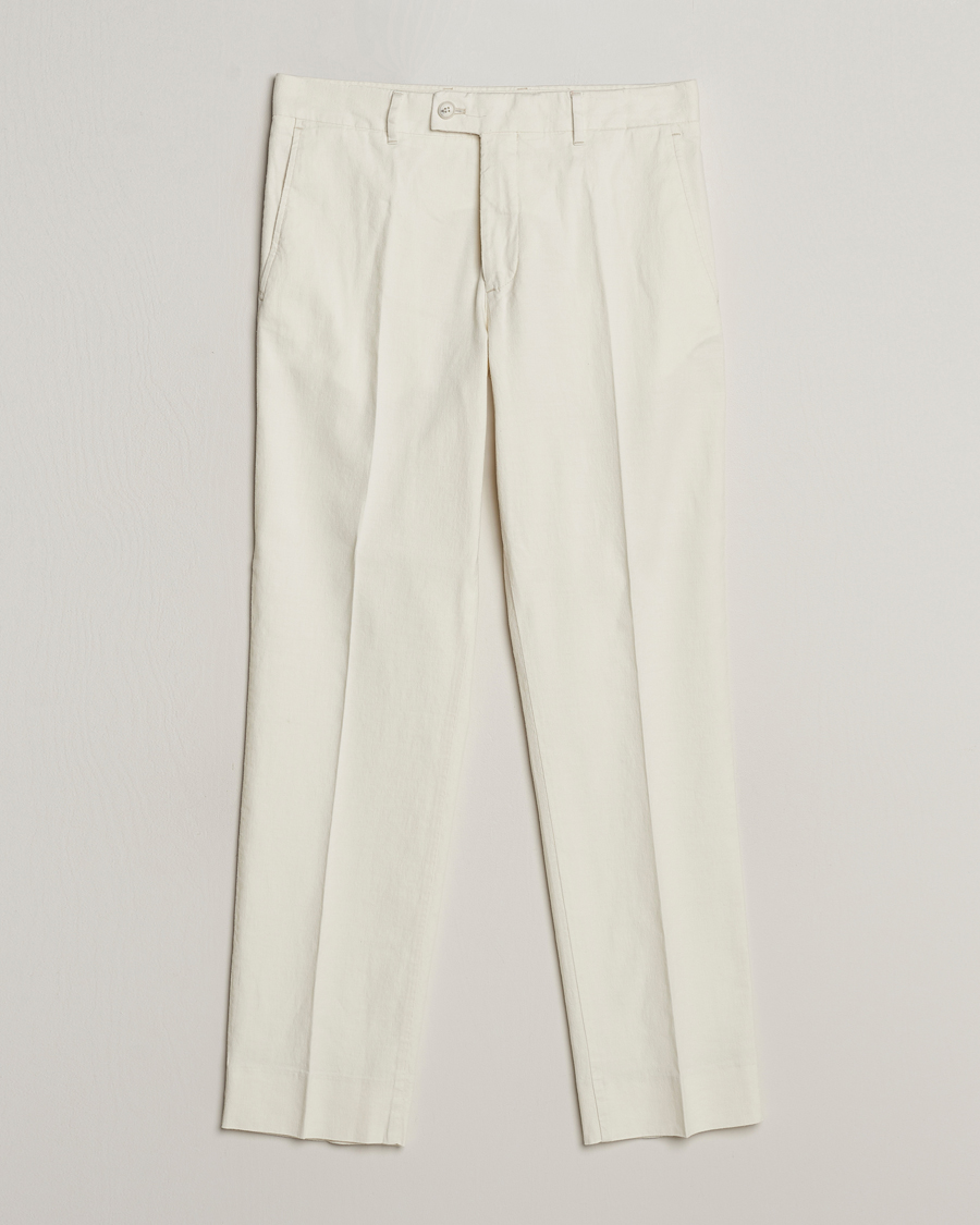 Mies | Housut | J.Lindeberg | Lois Cotton/Linen Stretch Pants Cloud White