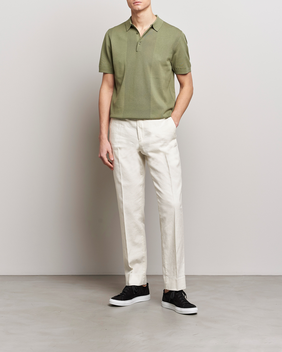 Mies | Housut | J.Lindeberg | Lois Cotton/Linen Stretch Pants Cloud White