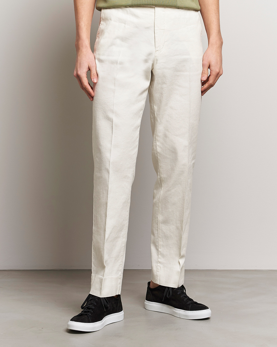 Mies | Housut | J.Lindeberg | Lois Cotton/Linen Stretch Pants Cloud White