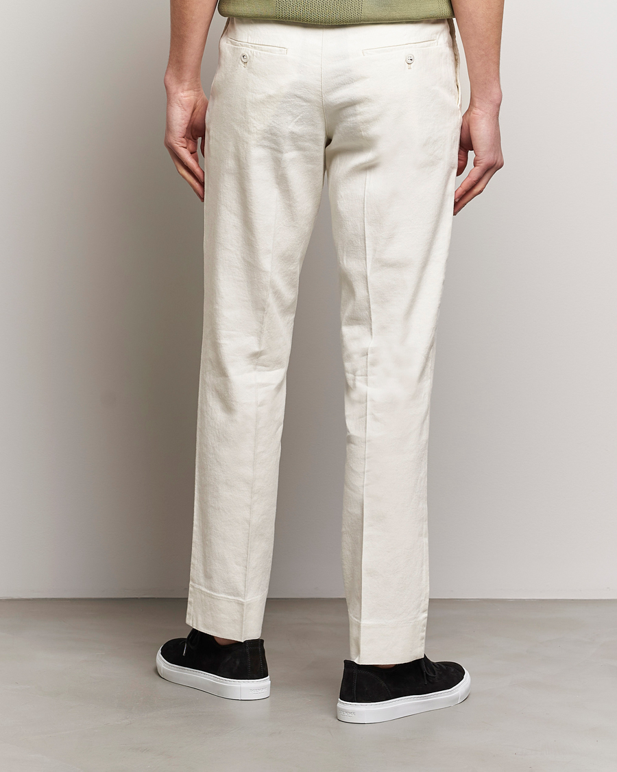 Mies | Housut | J.Lindeberg | Lois Cotton/Linen Stretch Pants Cloud White