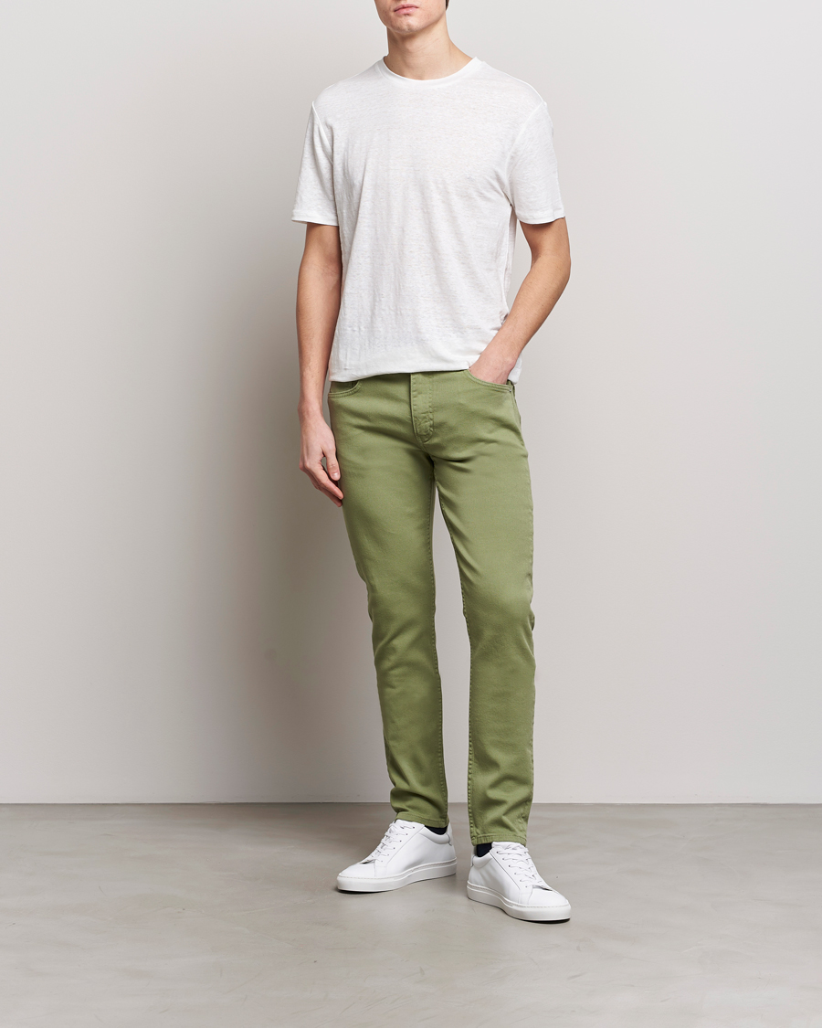 Mies | Housut | J.Lindeberg | Jay Twill Slim Stretch 5-Pocket Trousers Oil Green