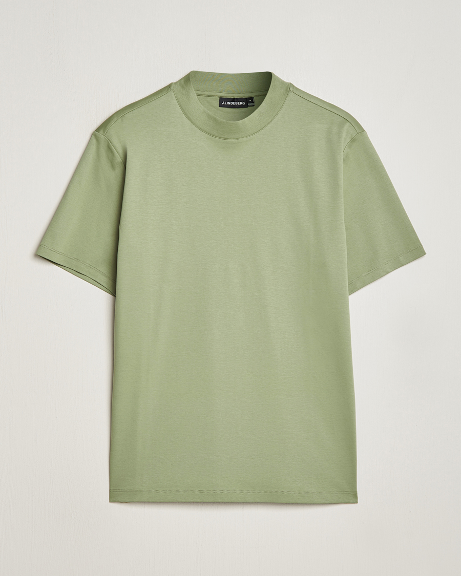 Mies | T-paidat | J.Lindeberg | Ace Mock Neck T-Shirt Oil Green