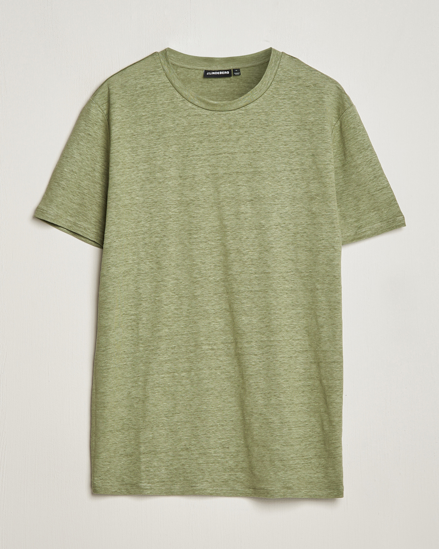 Mies | T-paidat | J.Lindeberg | Coma Linen T-Shirt Oil Green