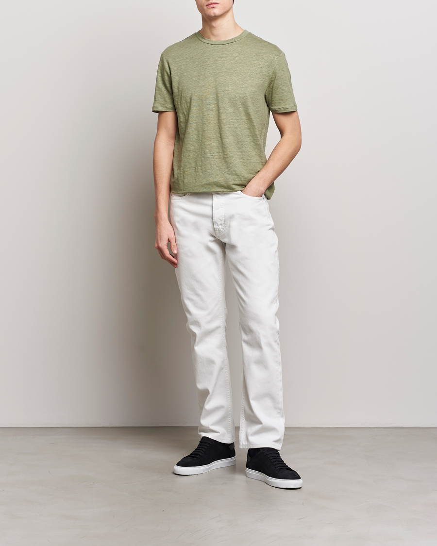 Mies | T-paidat | J.Lindeberg | Coma Linen T-Shirt Oil Green