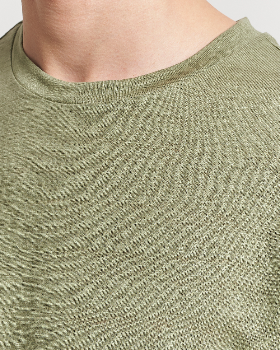 Mies | T-paidat | J.Lindeberg | Coma Linen T-Shirt Oil Green