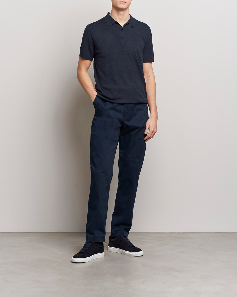 Mies | Pikeet | J.Lindeberg | Ridge Rayon Silk Polo Navy