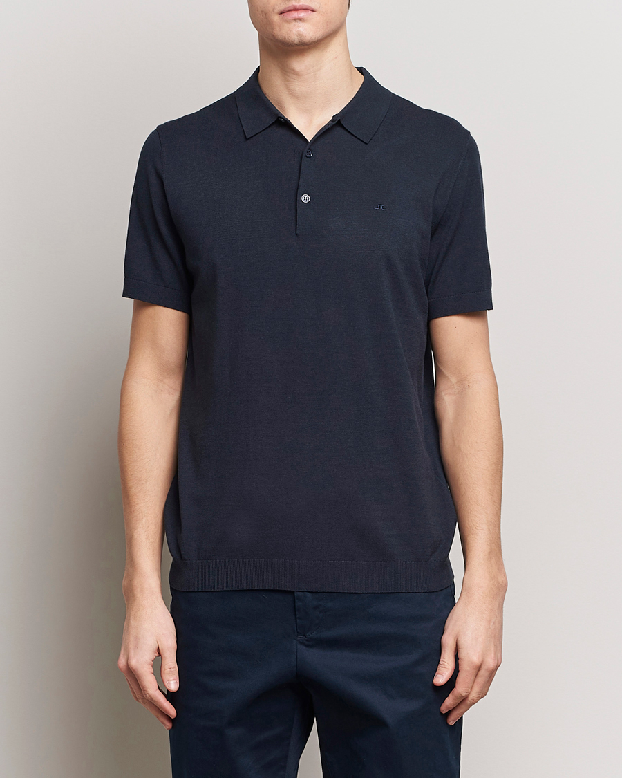 Mies | Pikeet | J.Lindeberg | Ridge Rayon Silk Polo Navy