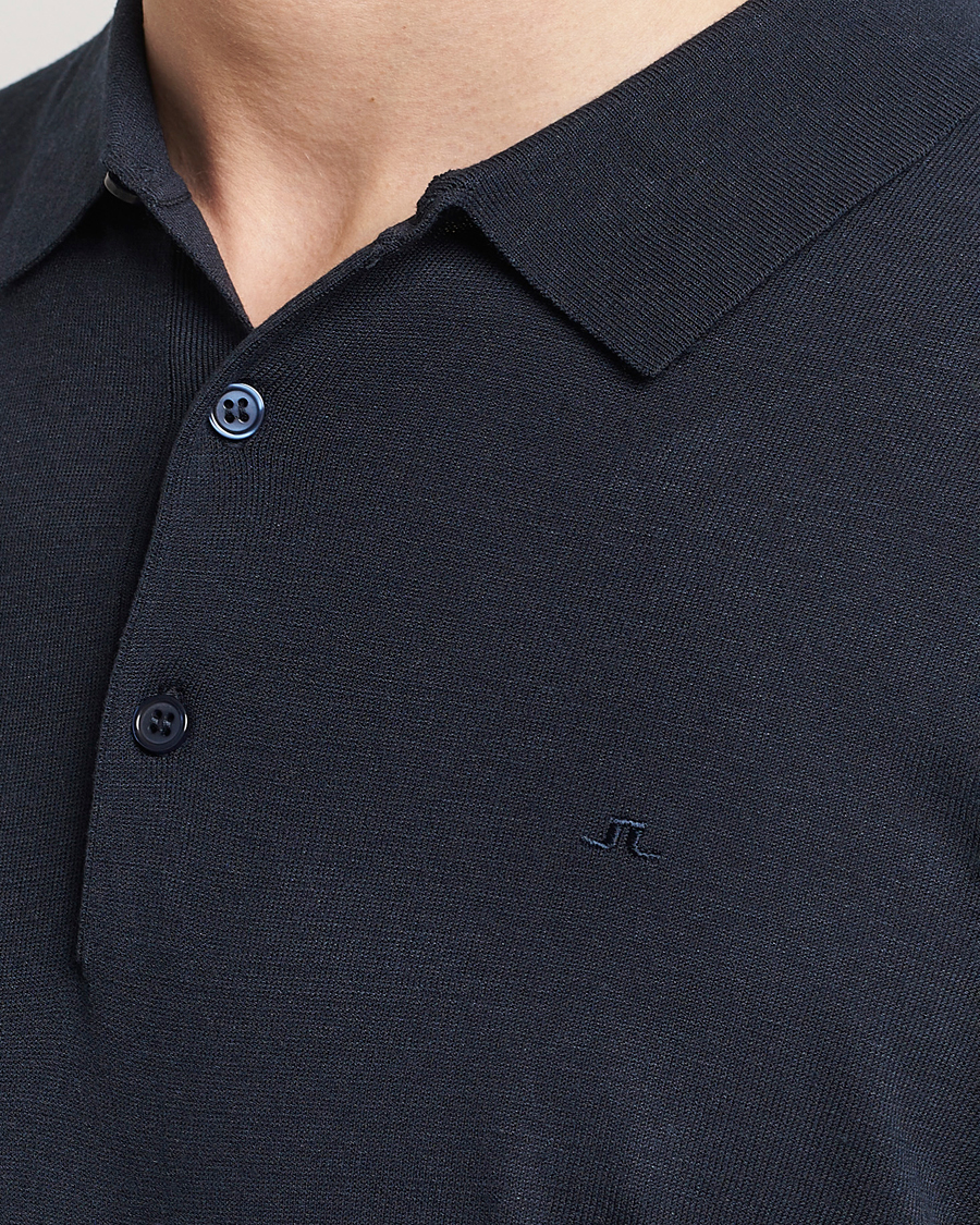 Mies | Pikeet | J.Lindeberg | Ridge Rayon Silk Polo Navy