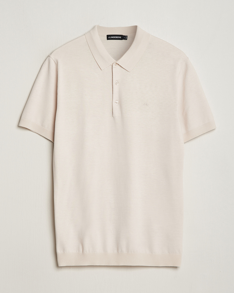 Mies | Pikeet | J.Lindeberg | Ridge Rayon Silk Polo Moonbeam