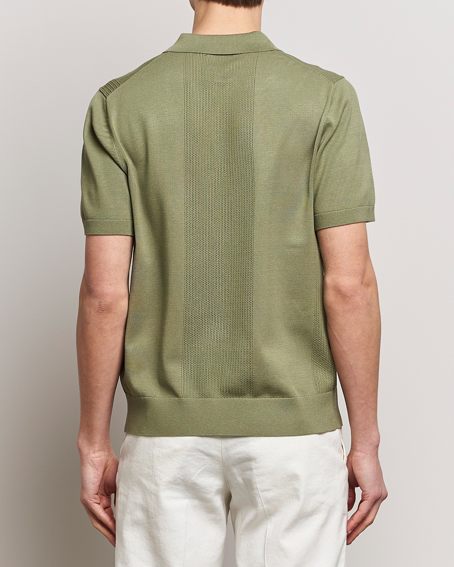 Mies | Pikeet | J.Lindeberg | Reymond Solid Knitted Polo Oil Green