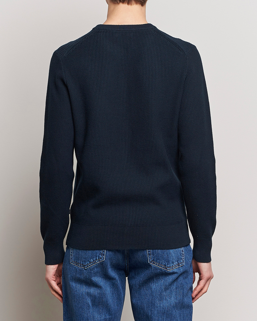 Mies | Puserot | J.Lindeberg | Arthur Structure Organic Cotton Crew Neck Navy