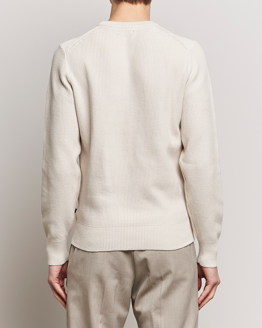 Mies | Puserot | J.Lindeberg | Arthur Structure Organic Cotton Crew Neck Moonbeam