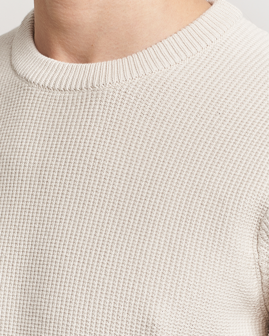 Mies | Puserot | J.Lindeberg | Arthur Structure Organic Cotton Crew Neck Moonbeam