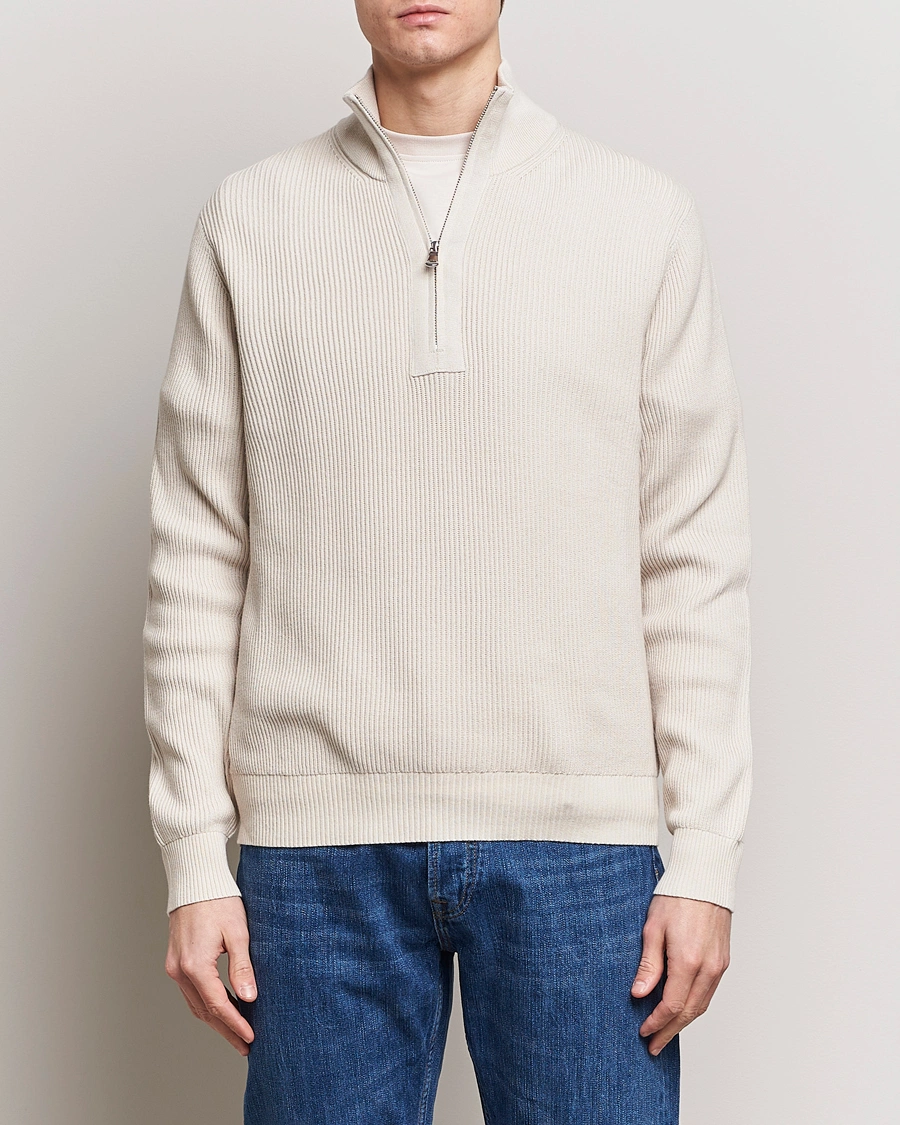 Mies |  | J.Lindeberg | Alex Half Zip Organic Cotton Sweater Moonbeam