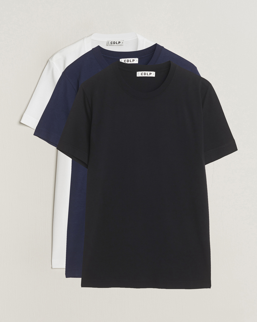 Mies | T-paidat | CDLP | 3-Pack Midweight T-Shirt White/Navy/Black