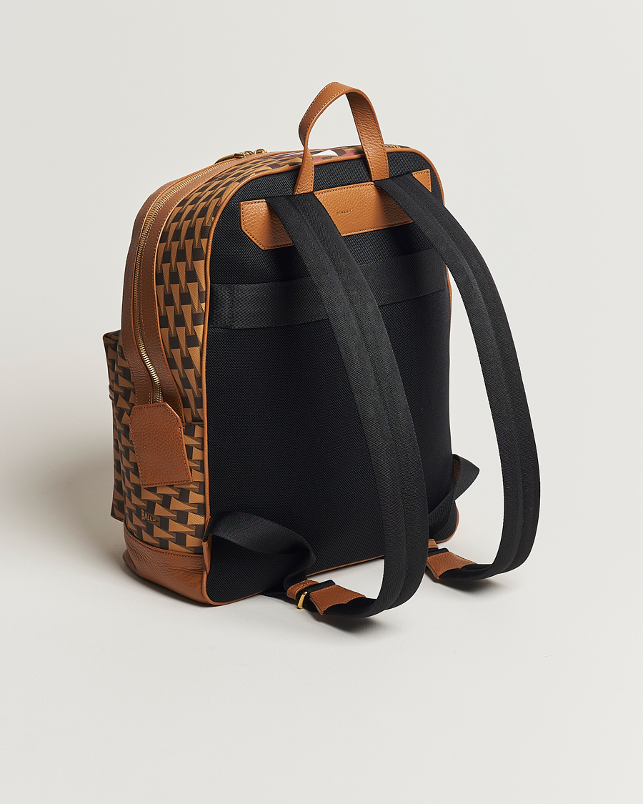 Mies | Bally Pennant Monogram Leather Backpack Brown | Bally | Pennant Monogram Leather Backpack Brown