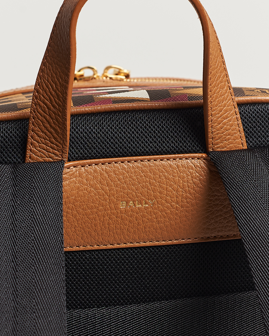 Mies | Bally Pennant Monogram Leather Backpack Brown | Bally | Pennant Monogram Leather Backpack Brown