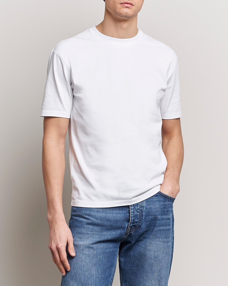 Mies | Preppy Authentic | Drake's | Bird Graphic Print Hiking T-Shirt White