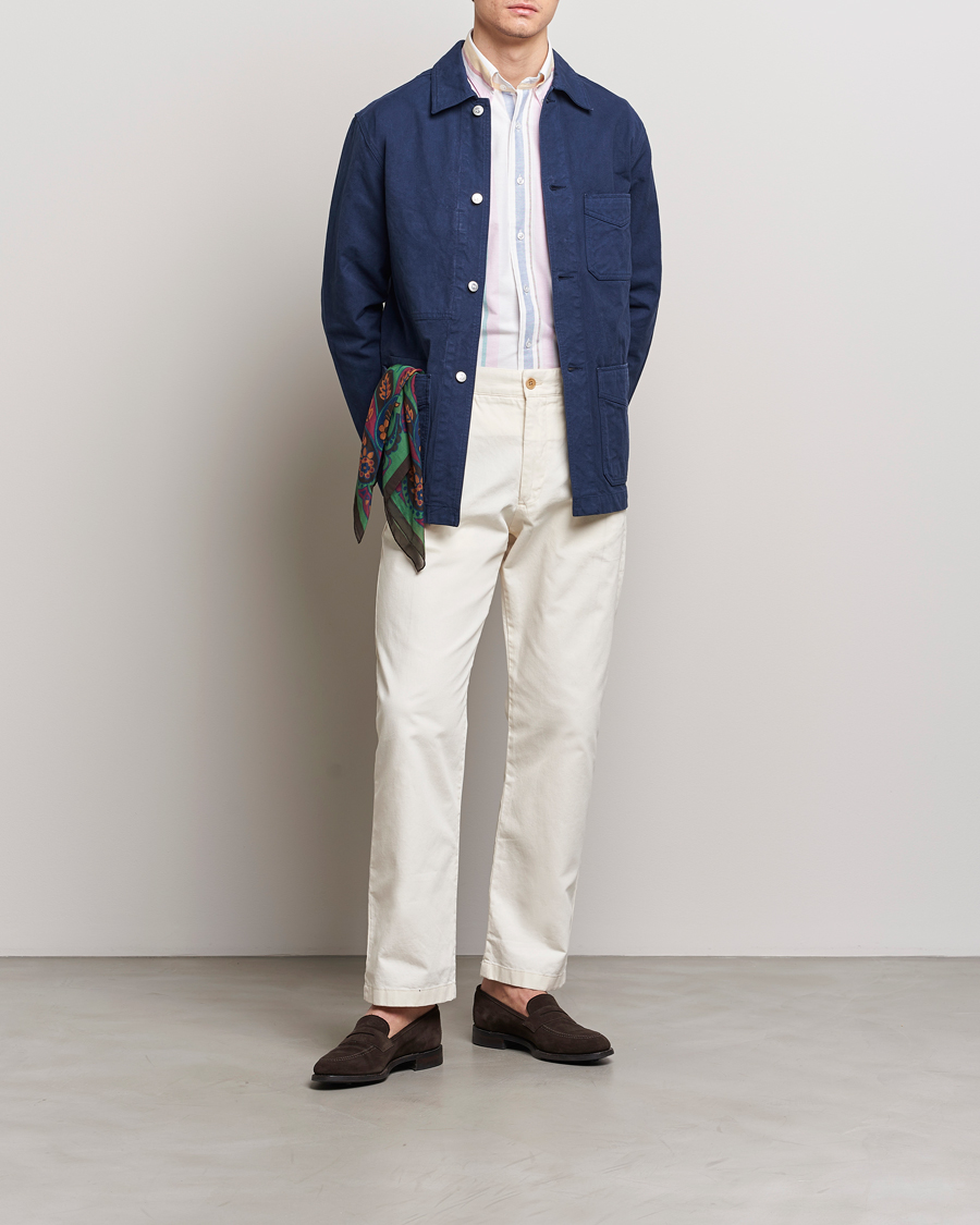 Mies | Takit | Drake's | Duck Cotton Canvas Shore Jacket Navy