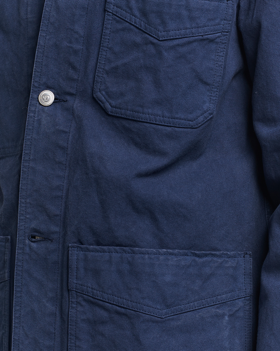Mies | Takit | Drake's | Duck Cotton Canvas Shore Jacket Navy
