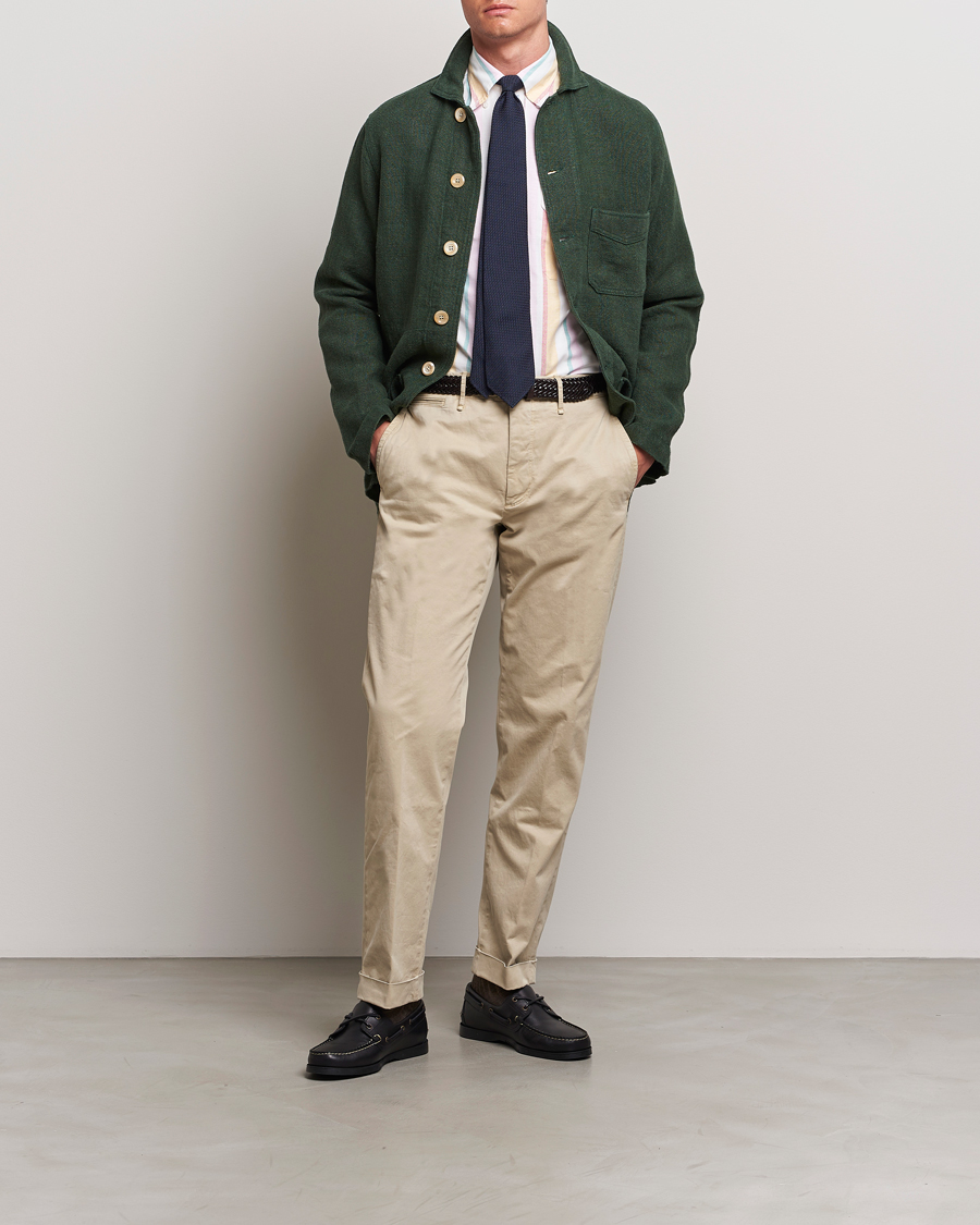 Mies | Takit | Drake's | Heavy Linen Chore Jacket Green