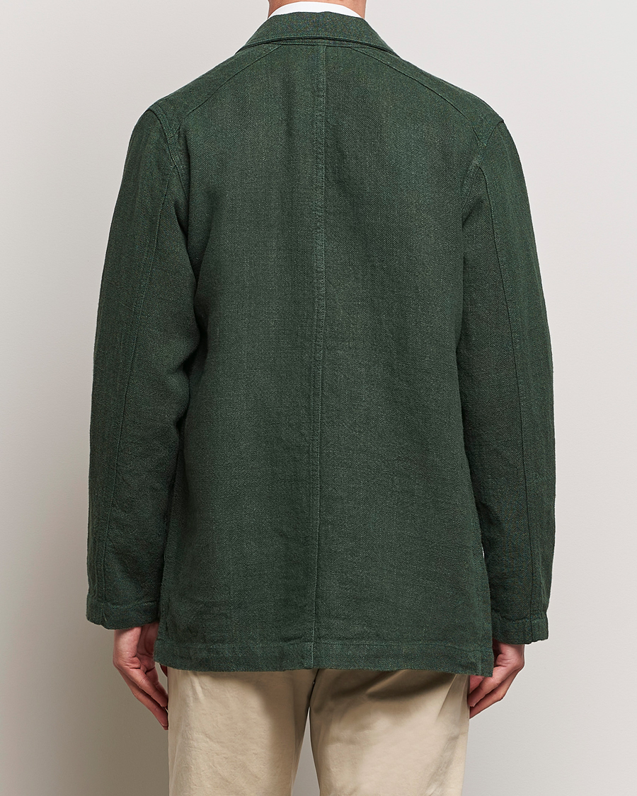 Mies | Takit | Drake's | Heavy Linen Chore Jacket Green