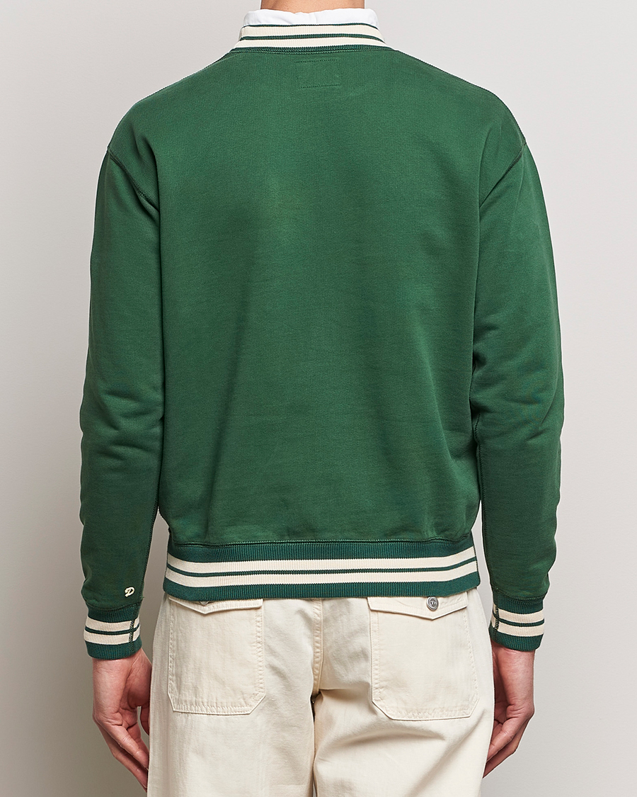 Mies | Puserot | Drake's | Striped Rib Sweatshirt Green