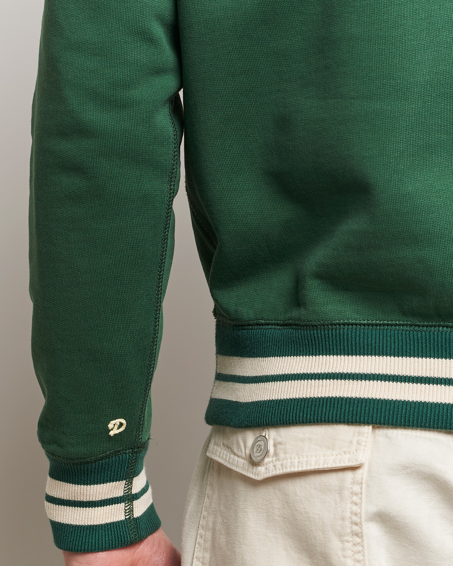 Mies | Puserot | Drake's | Striped Rib Sweatshirt Green