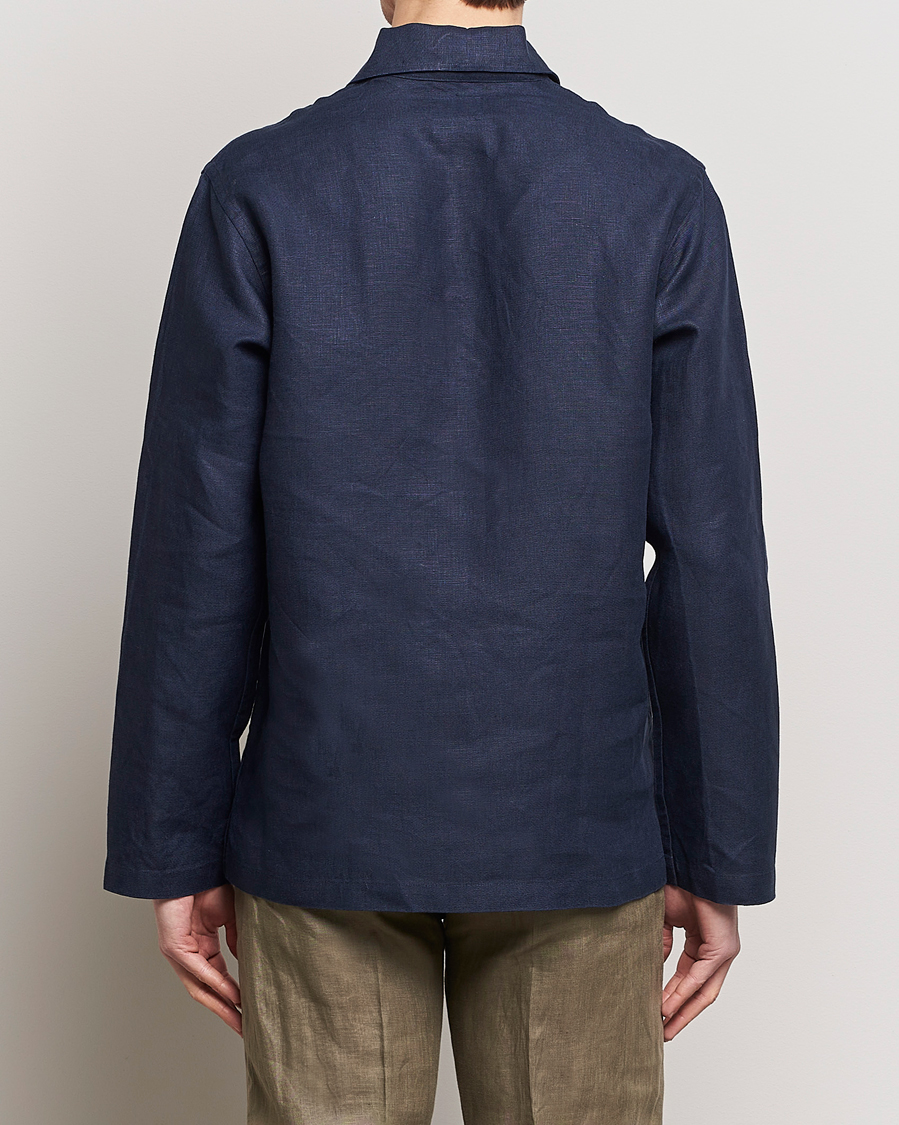 Mies | Kauluspaidat | Drake's | Marine Linen Smock Navy