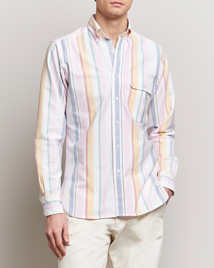 Mies | Vaatteet | Drake's | Multi Stripe Oxford Shirt Multi