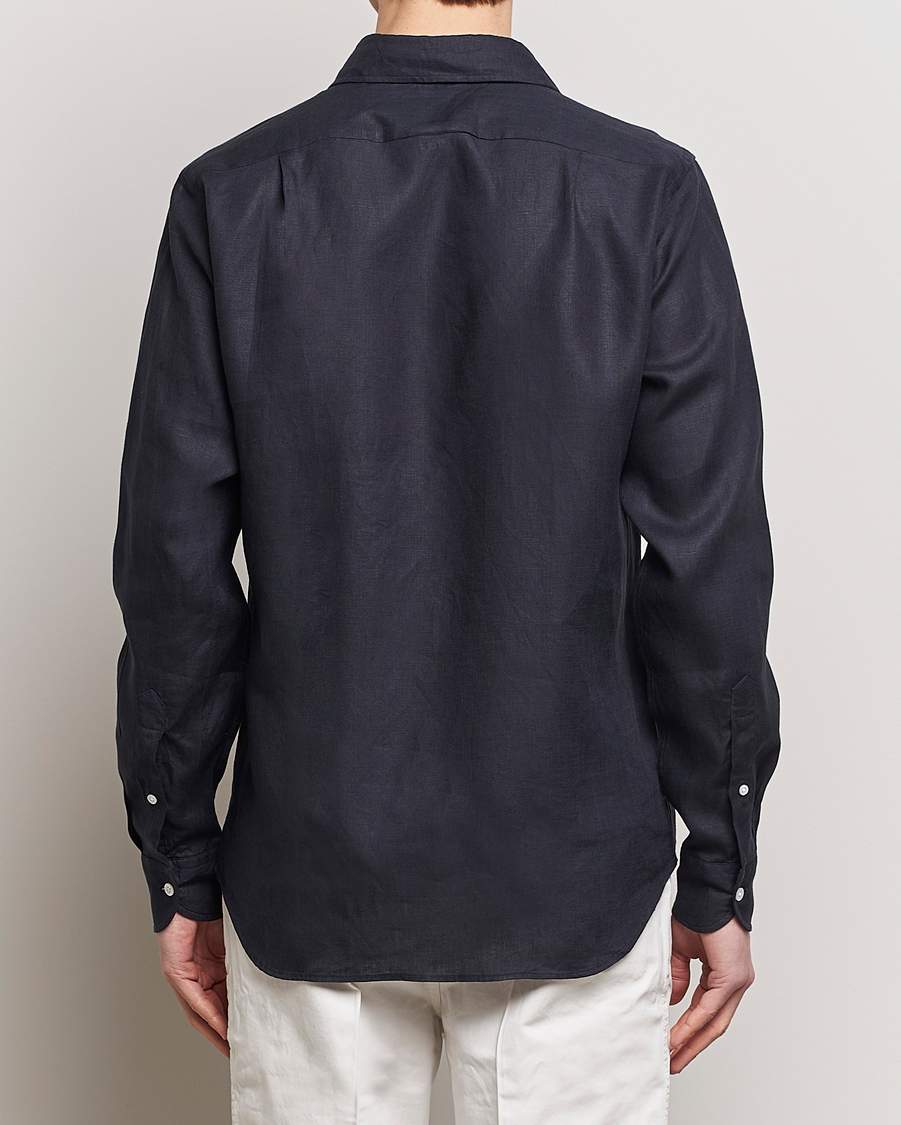 Mies | Kauluspaidat | Drake's | Linen Summer Shirt Navy