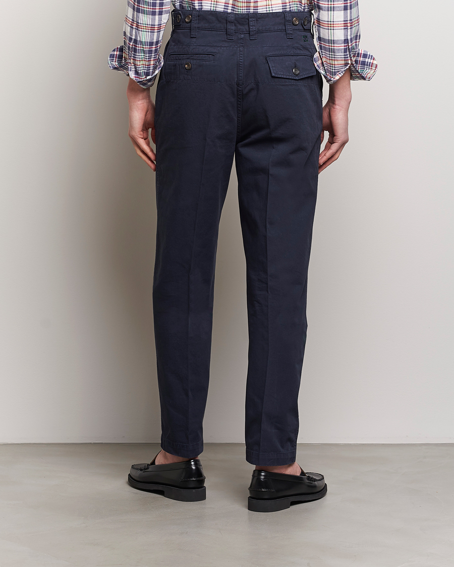 Mies | Housut | Drake's | Flat Front Cotton Chino Navy