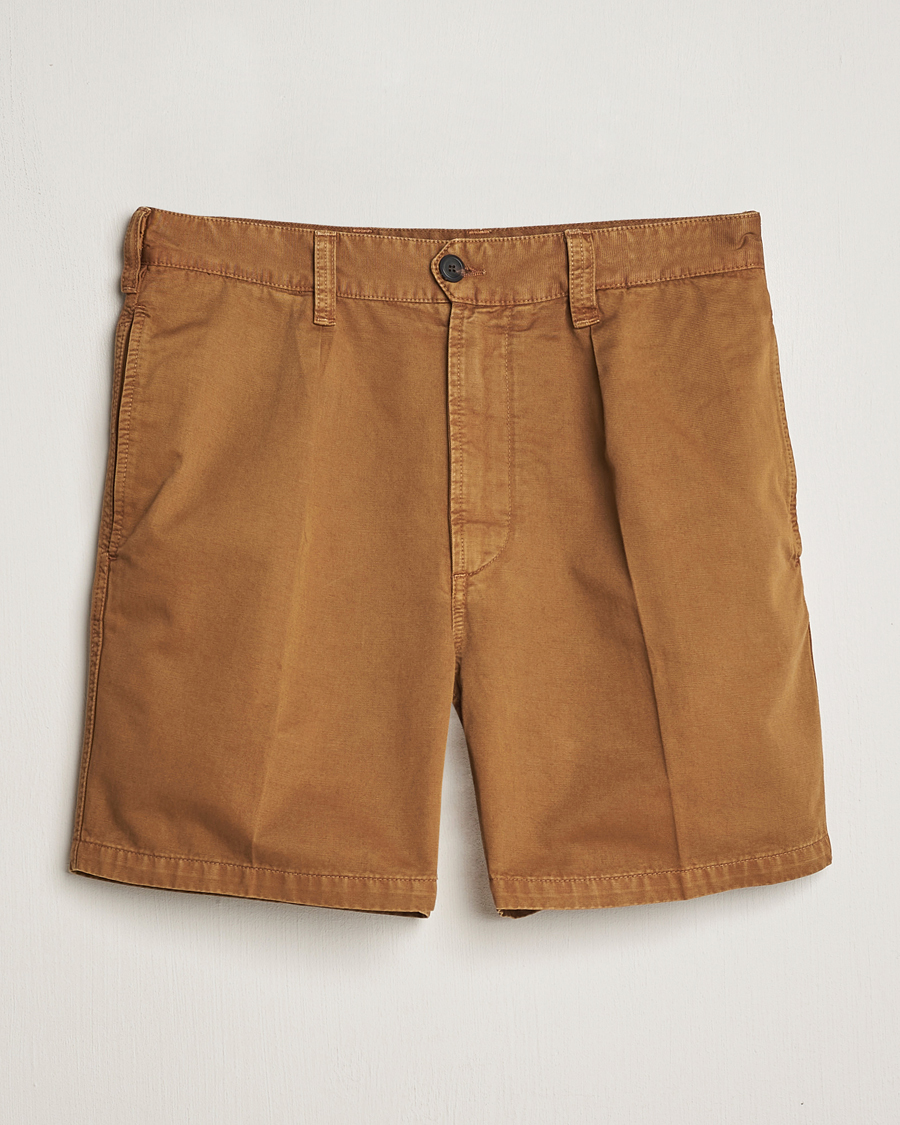 Mies | Shortsit | Drake's | Cotton Twill Chino Shorts Washed Tobacco