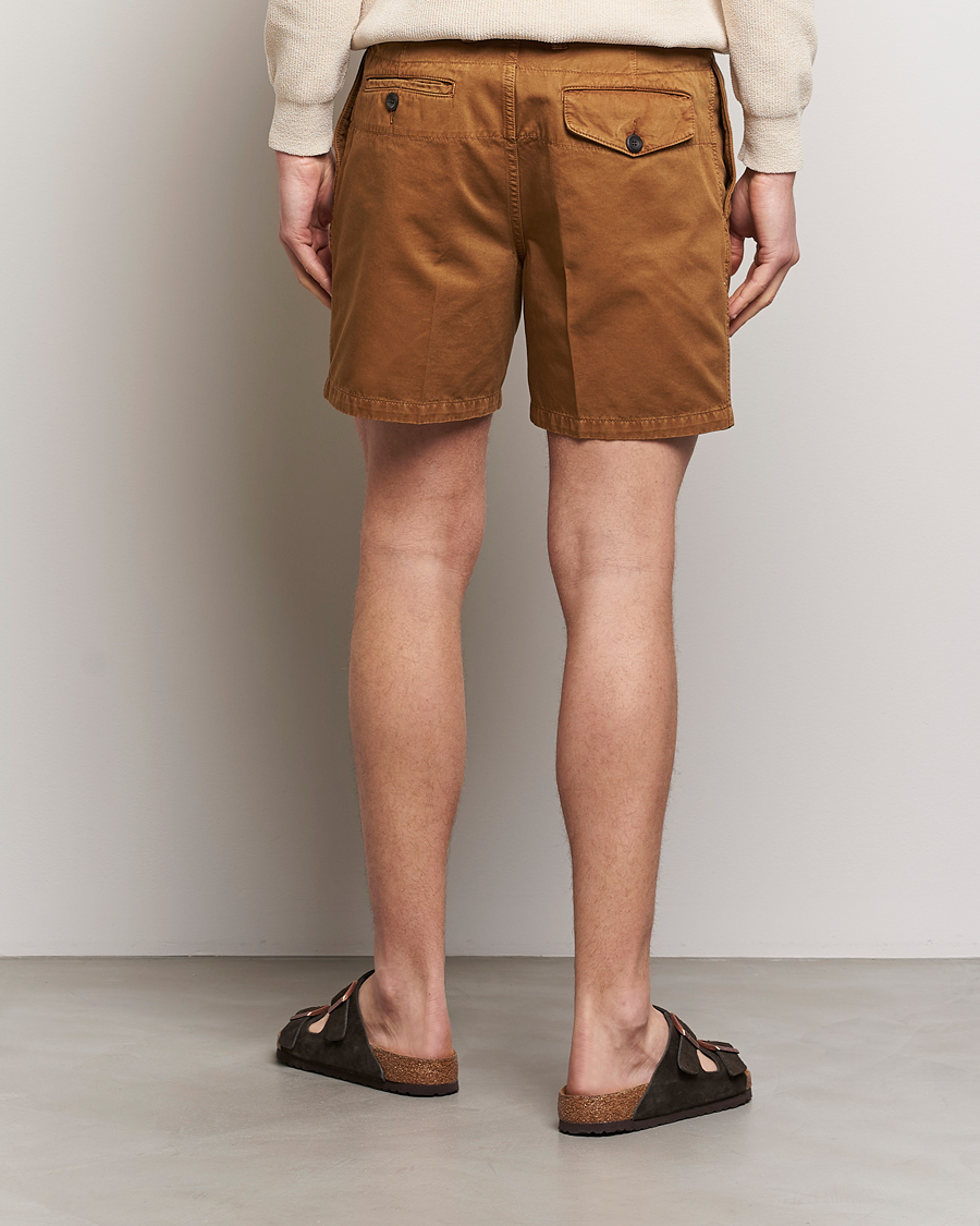 Mies | Shortsit | Drake's | Cotton Twill Chino Shorts Washed Tobacco