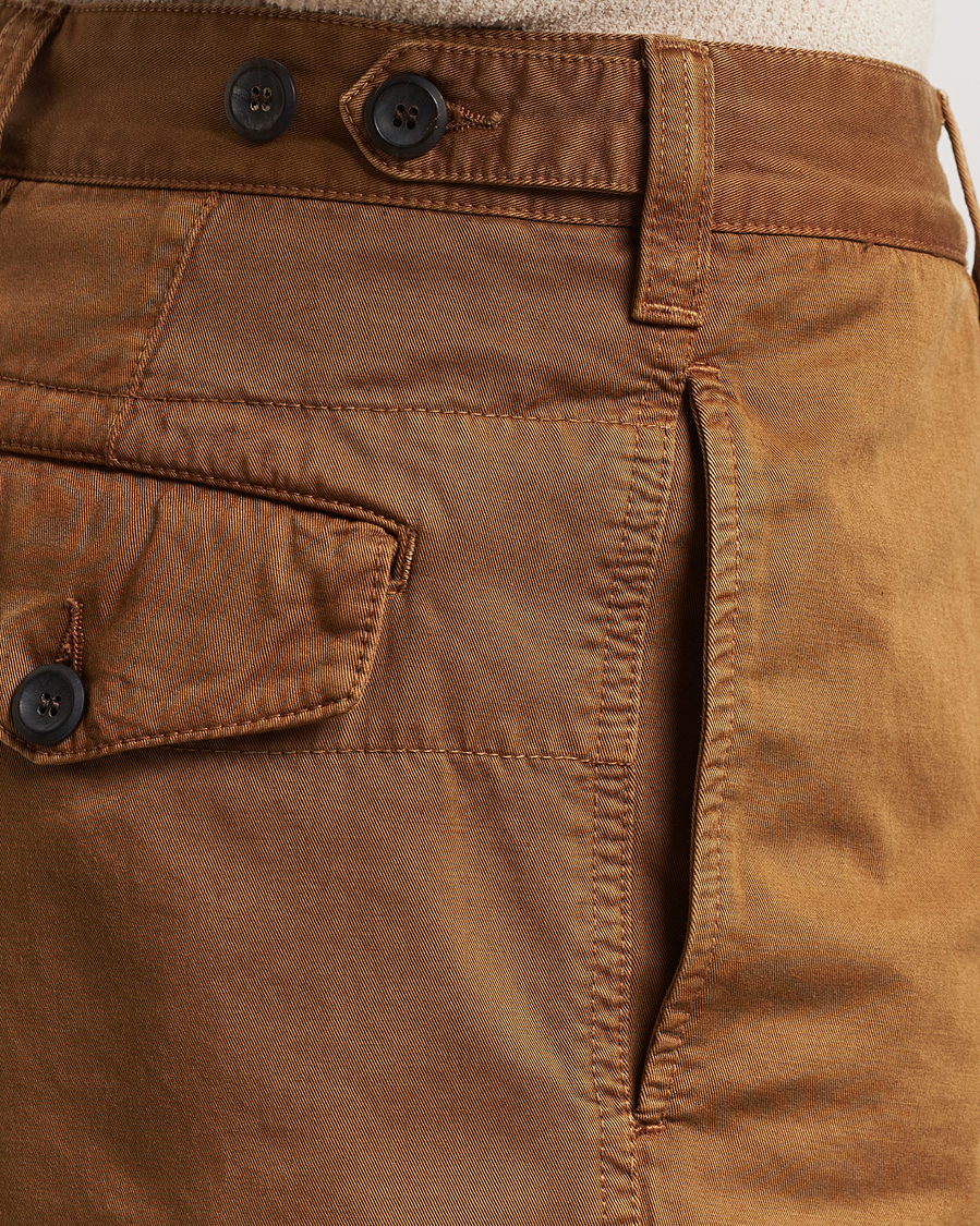 Mies | Shortsit | Drake's | Cotton Twill Chino Shorts Washed Tobacco