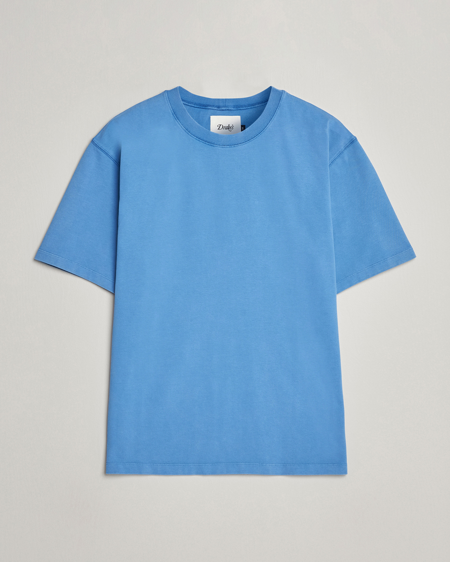 Mies | T-paidat | Drake's | Washed Hiking T-Shirt French Blue