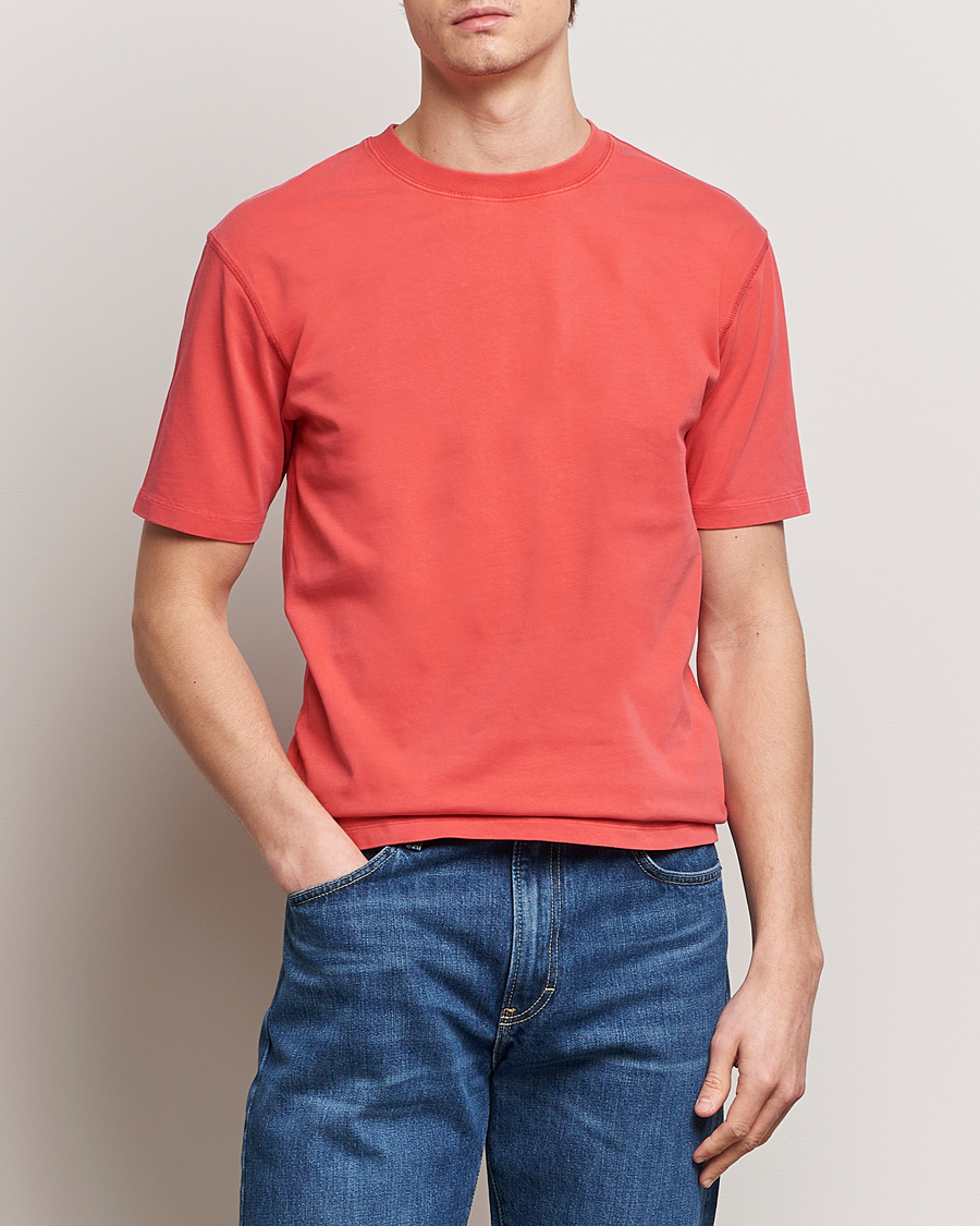 Mies | Lyhythihaiset t-paidat | Drake's | Washed Hiking T-Shirt Red