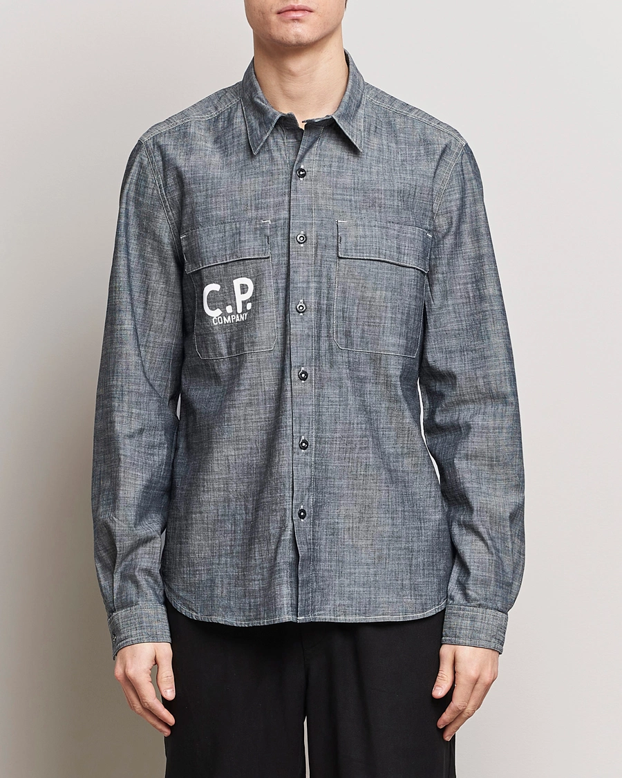 Mies |  | C.P. Company | Long Sleeve Chambray Denim Shirt Black